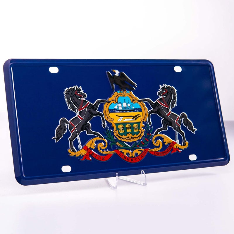 Pickwicks Pennsylvania State Flag License Plate – Embossed HD Aluminum – Keystone State Pride – Decorative Car Tag – 6”x12” Novelty Metal Sign (Pennsylvania) - Image 4